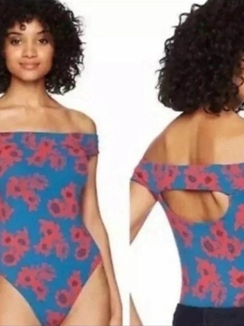 Free People So Much Off Shoulder Floral Bodysuit